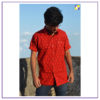 Bright Red Cotton Shirt - Image 3