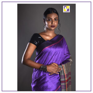 Purple Dupian Silk Saree