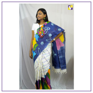 Handpainted Tant Saree