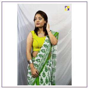 Green Mulmul Saree