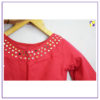 Red Hand Mirror Work Blouse - Image 3