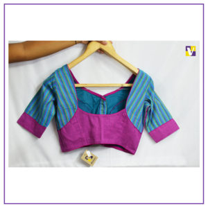 Blue and Pink Blouse