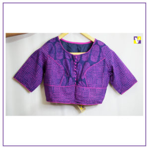 Purple Boat Neck Blouse