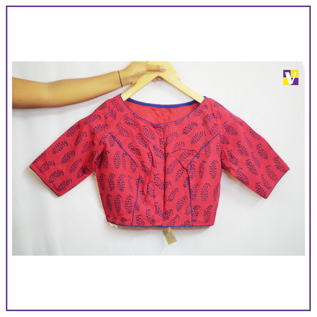 Red Boat Neck Blouse - V4Groomers