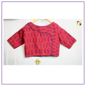 Red Boat Neck Blouse
