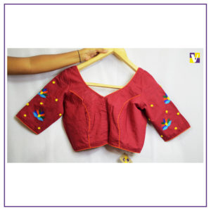 Red Hand Embroidered Blouse